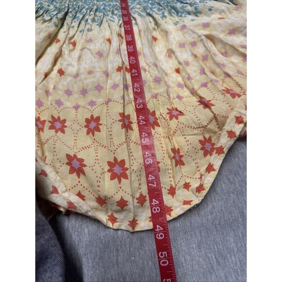 Free People Rare Feeling Maxi Dress Small Short Sleeve Floral Flare Western Boho - Picture 11 of 11